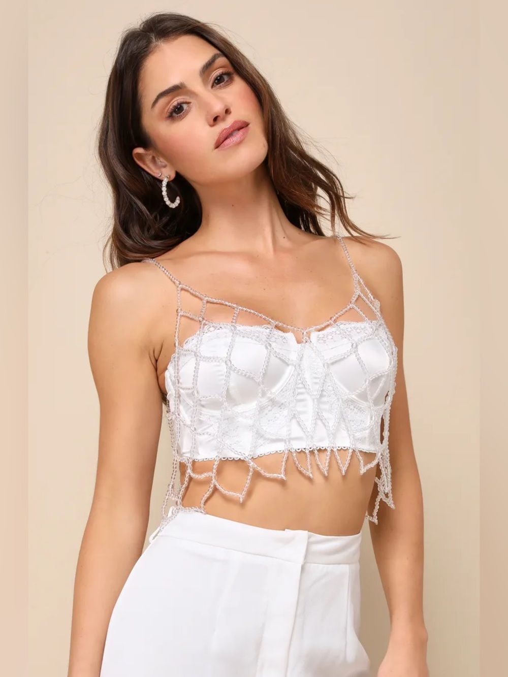 NWT Lulu's Transparent Trend Clear Beaded Body Chain